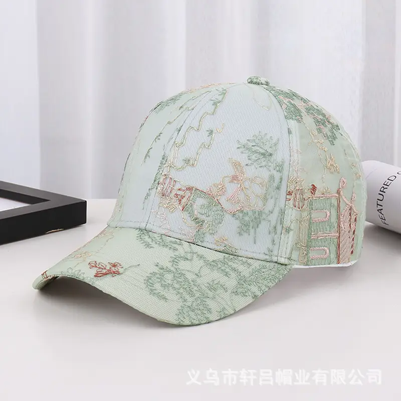 New Chinese Style Embroidered Baseball Cap for Women