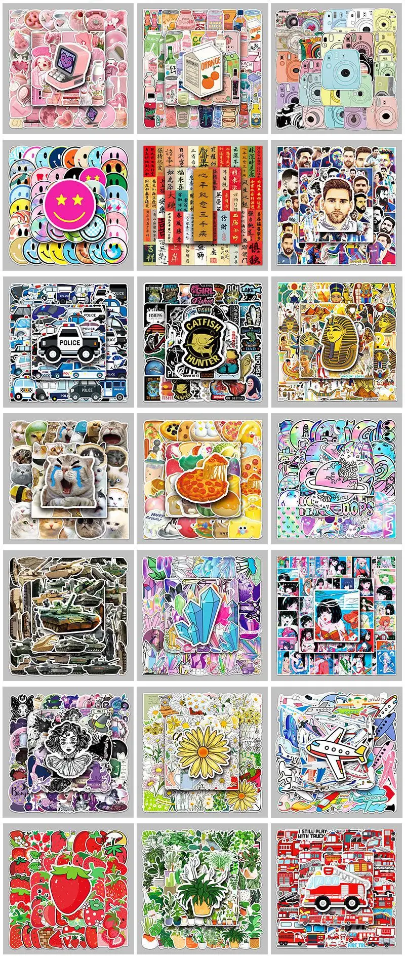 50 orange cat stickers adorable cat cartoon animals cute cat cup earphones laptop stickers — feature 1