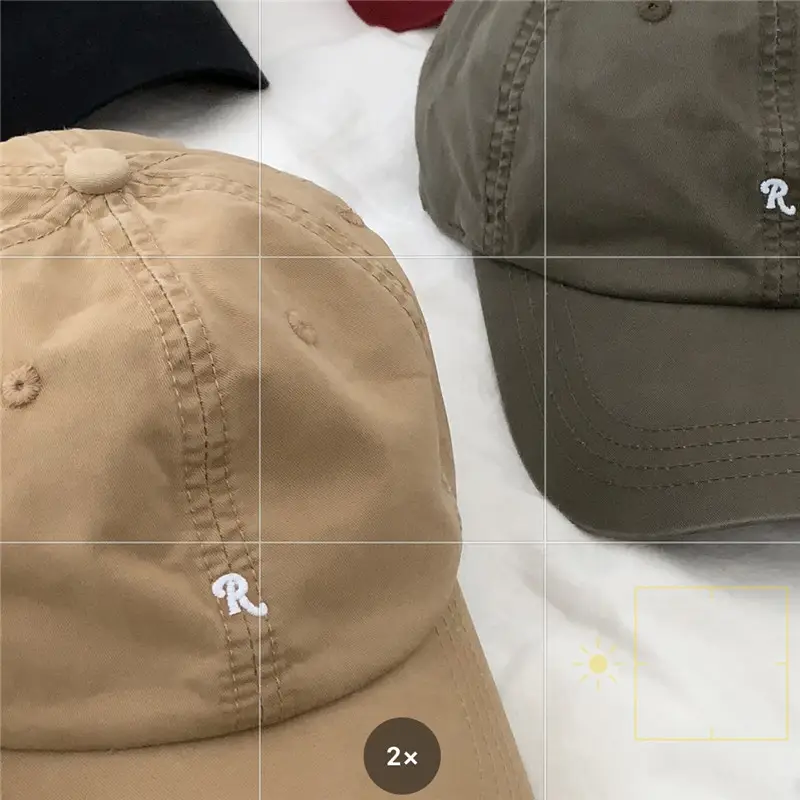 Korean Retro R Cap Small Label Embroidery Beige — feature 8