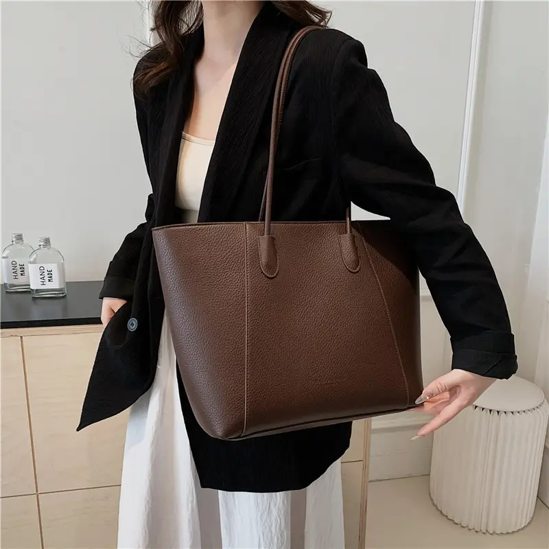 Large Capacity Vintage Bucket Bag 2024 Solid Color - Image 6