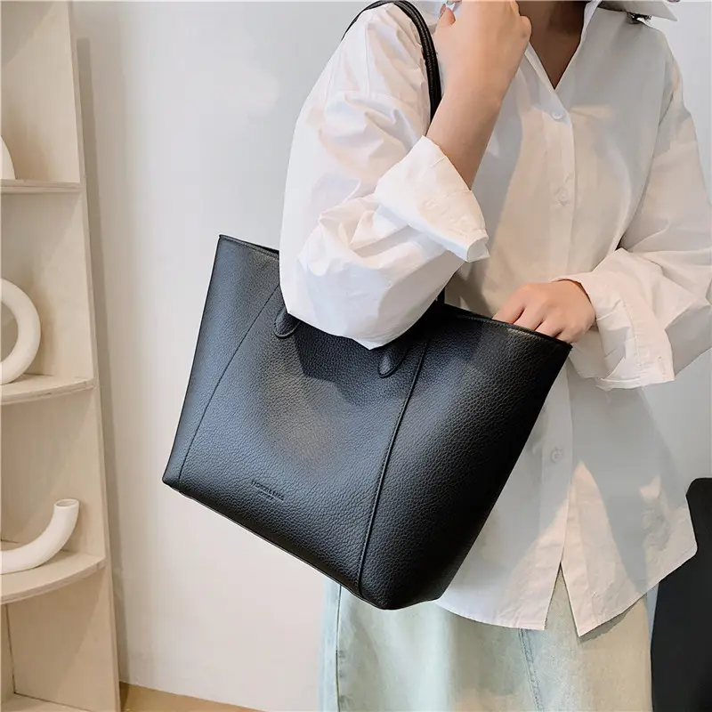 Large Capacity Vintage Bucket Bag 2024 Solid Color - Image 8