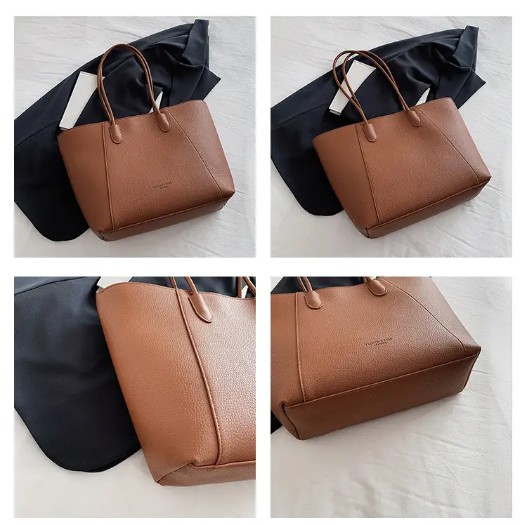 Large Capacity Vintage Bucket Bag 2024 Solid Color — feature 12