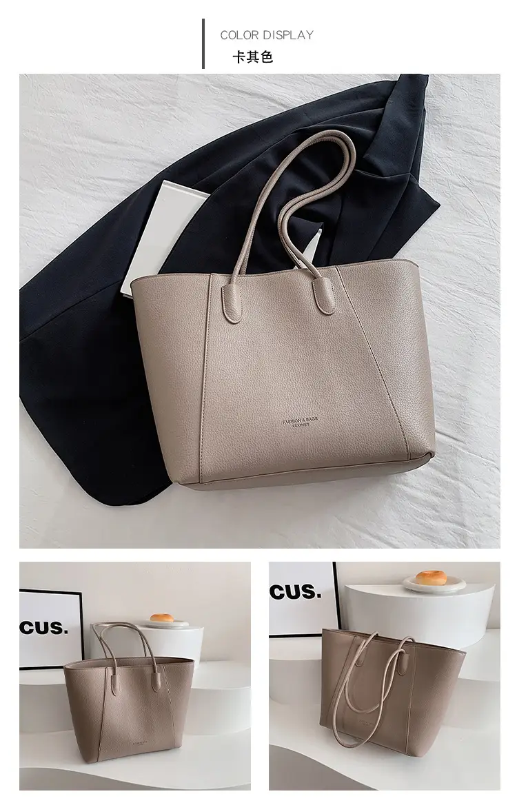 Large Capacity Vintage Bucket Bag 2024 Solid Color — feature 15
