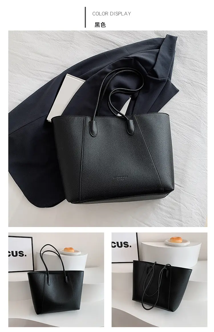 Large Capacity Vintage Bucket Bag 2024 Solid Color — feature 17