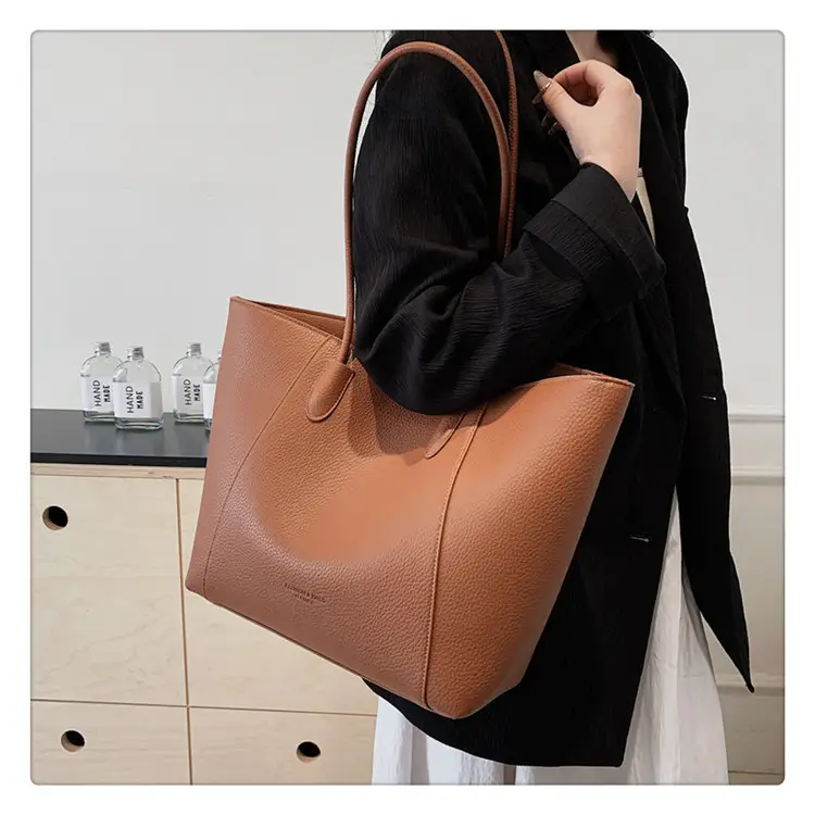 Large Capacity Vintage Bucket Bag 2024 Solid Color — feature 27