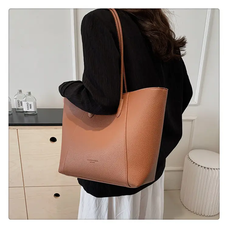 Large Capacity Vintage Bucket Bag 2024 Solid Color — feature 28