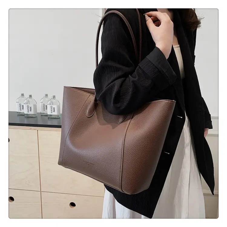 Large Capacity Vintage Bucket Bag 2024 Solid Color — feature 30