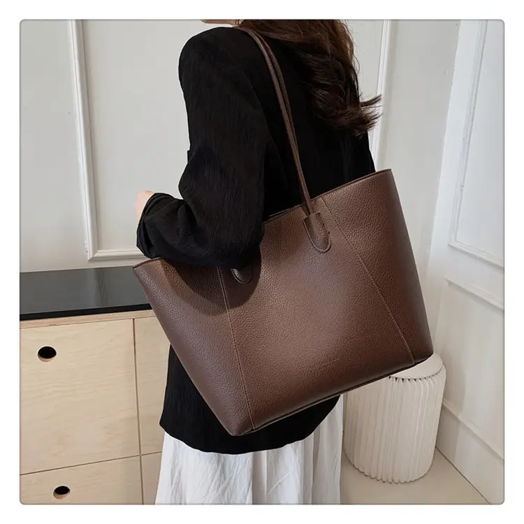 Large Capacity Vintage Bucket Bag 2024 Solid Color — feature 31