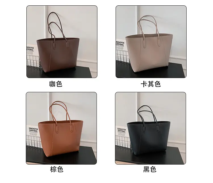Large Capacity Vintage Bucket Bag 2024 Solid Color — feature 4