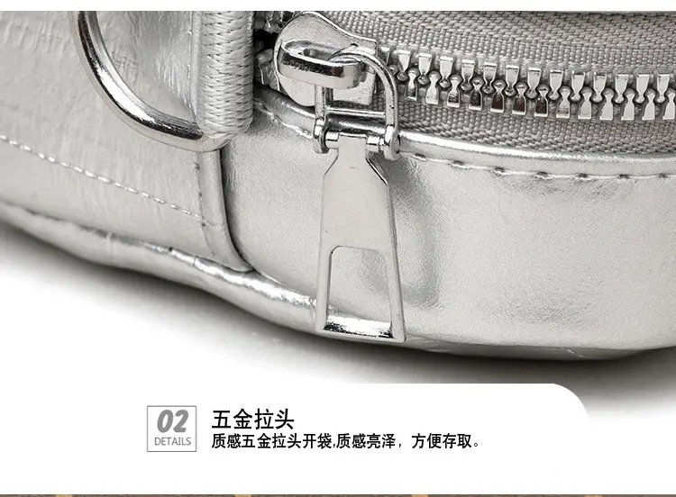 Black Glossy Crossbody Bag with Zigzag Strap — feature 25