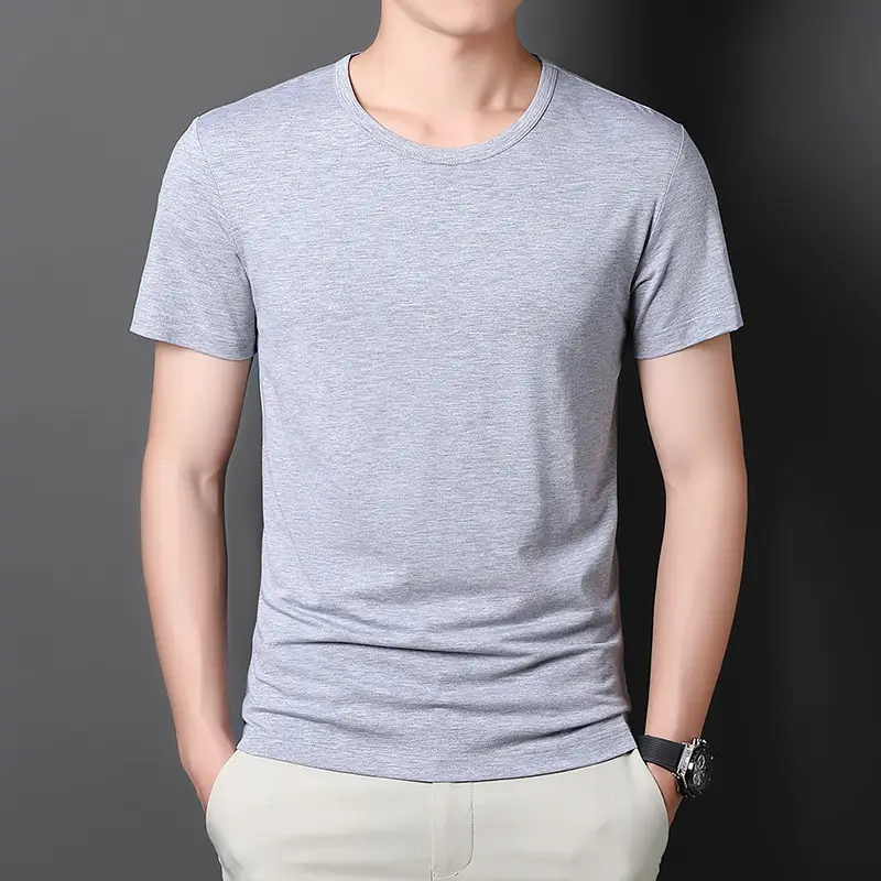 Men Black Thin Summer T-Shirt Slim Fit - Image 8