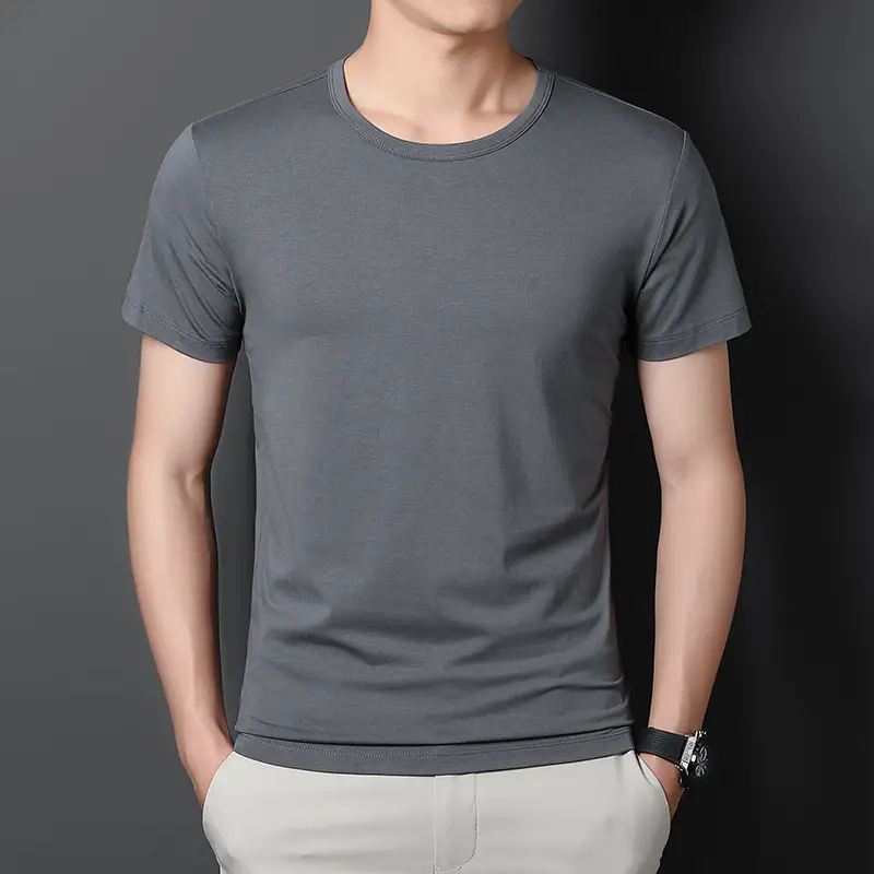 Men Black Thin Summer T-Shirt Slim Fit - Image 10