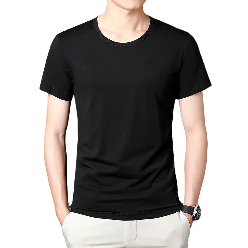 Men Black Thin Summer T-Shirt Slim Fit - Image 11