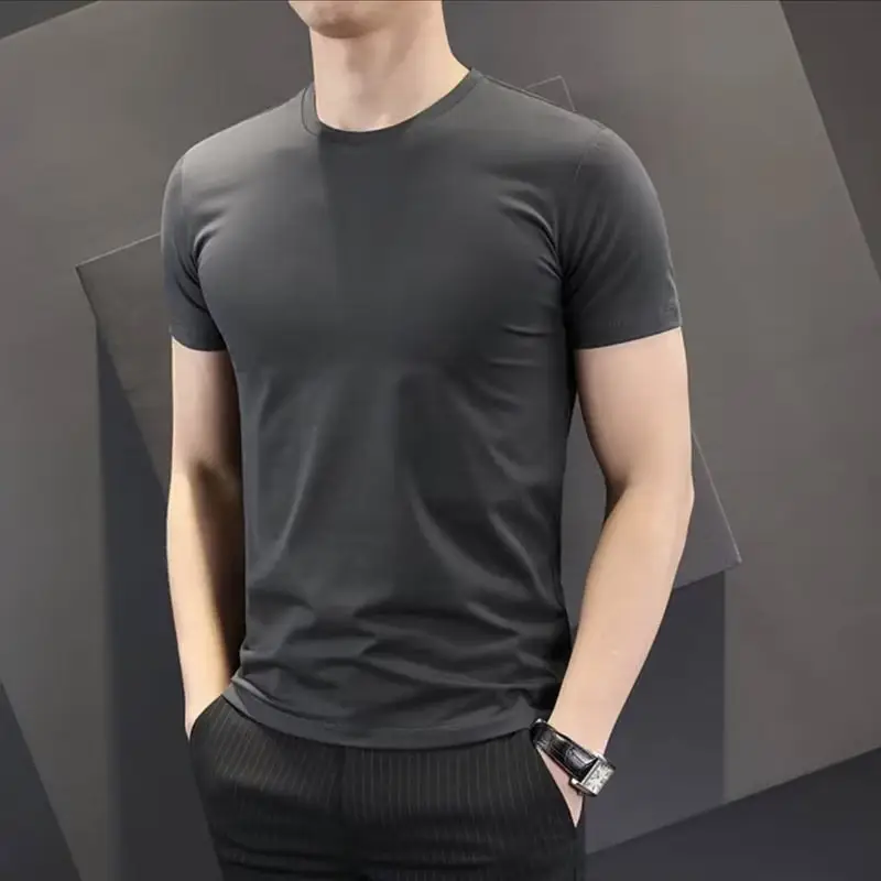 Men Black Thin Summer T-Shirt Slim Fit - Image 4