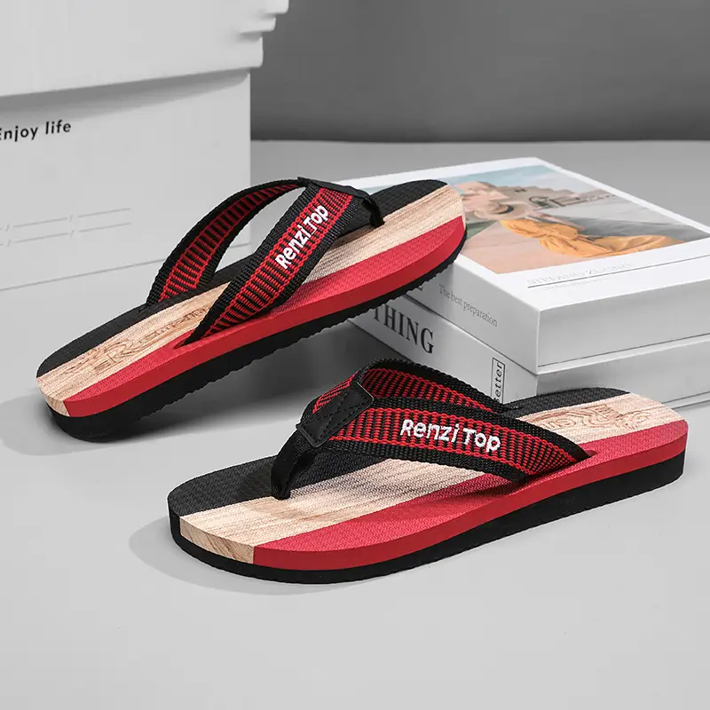 New Summer Men's Flip Flops Korean-style Trendy Outfit Beach Sandals Anti-slip Wear-resistant Flip Flops - Image 5