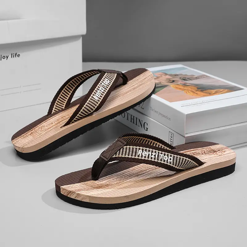 New Summer Men's Flip Flops Korean-style Trendy Outfit Beach Sandals Anti-slip Wear-resistant Flip Flops - Image 6