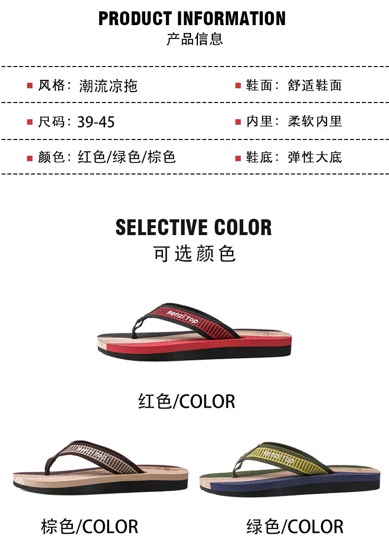 New Summer Men's Flip Flops Korean-style Trendy Outfit Beach Sandals Anti-slip Wear-resistant Flip Flops — feature 1
