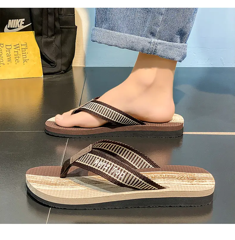 New Summer Men's Flip Flops Korean-style Trendy Outfit Beach Sandals Anti-slip Wear-resistant Flip Flops — feature 15