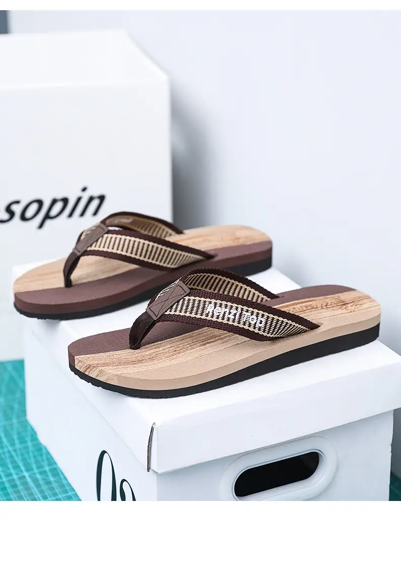 New Summer Men's Flip Flops Korean-style Trendy Outfit Beach Sandals Anti-slip Wear-resistant Flip Flops — feature 18