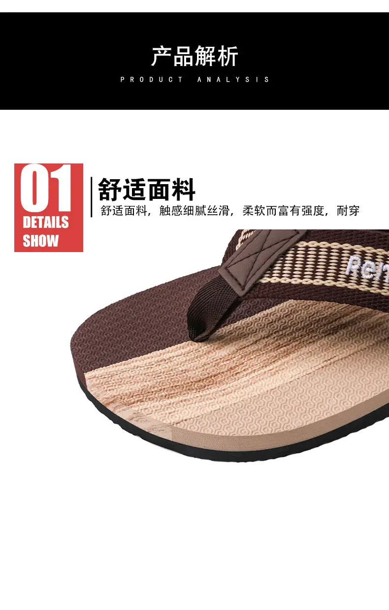 New Summer Men's Flip Flops Korean-style Trendy Outfit Beach Sandals Anti-slip Wear-resistant Flip Flops — feature 2