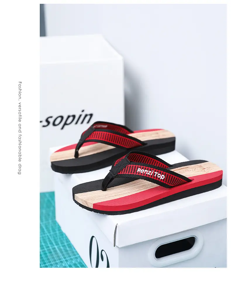 New Summer Men's Flip Flops Korean-style Trendy Outfit Beach Sandals Anti-slip Wear-resistant Flip Flops — feature 6