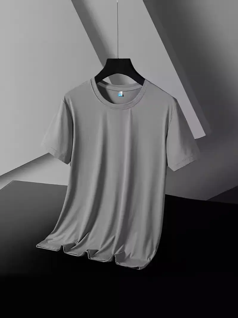 Men's Ice Silk Short Sleeve T-Shirt Black