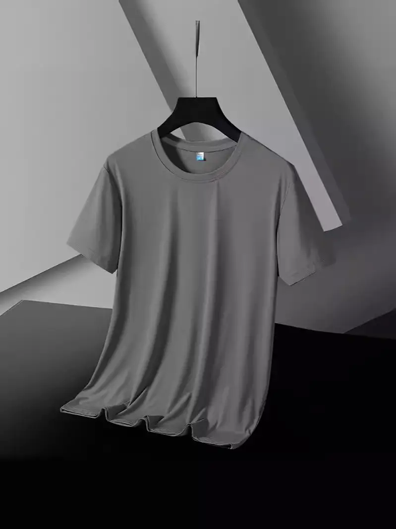 Men's Ice Silk Short Sleeve T-Shirt Black