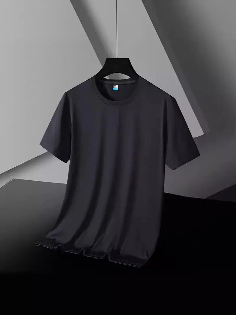 Men's Ice Silk Short Sleeve T-Shirt Black