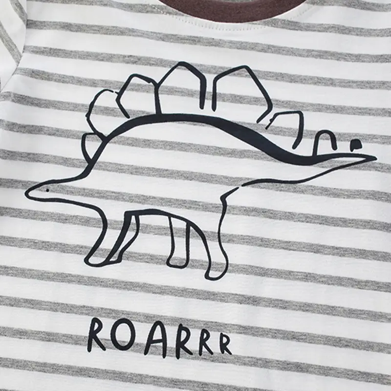 Malwee Boys Striped T-Shirt Summer Roarrr Design - Image 5