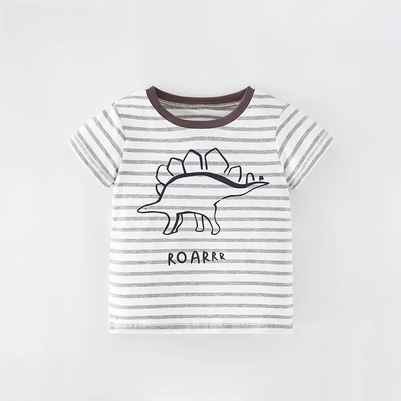 Malwee Boys Striped T-Shirt Summer Roarrr Design - Image 2