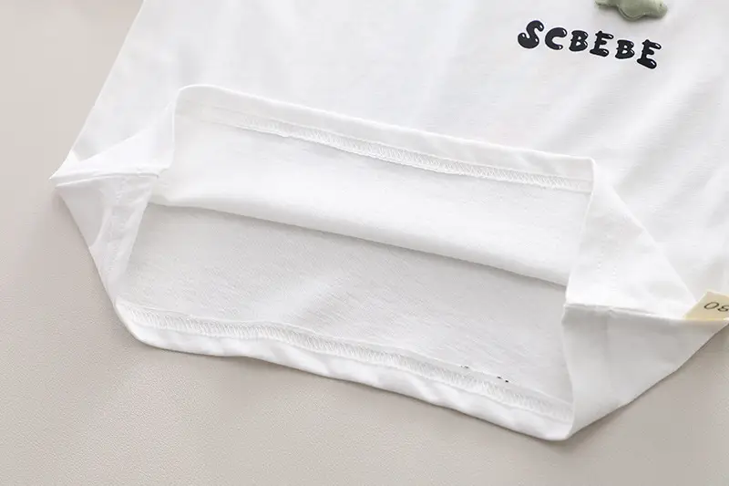 Children Cotton T-Shirt Shorts Set White Yellow Brown — feature 8