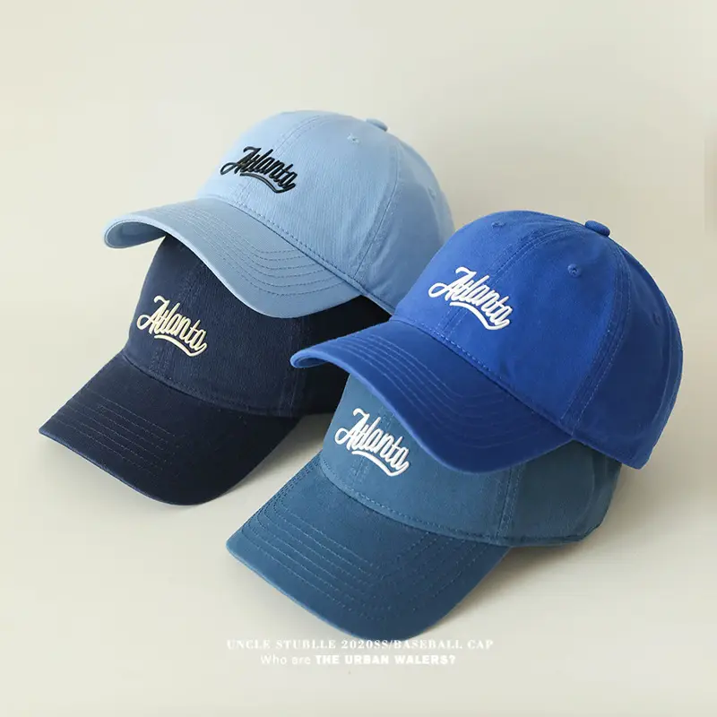 Men Women Pure Cotton Korean Style Baseball Cap Blue — feature 18