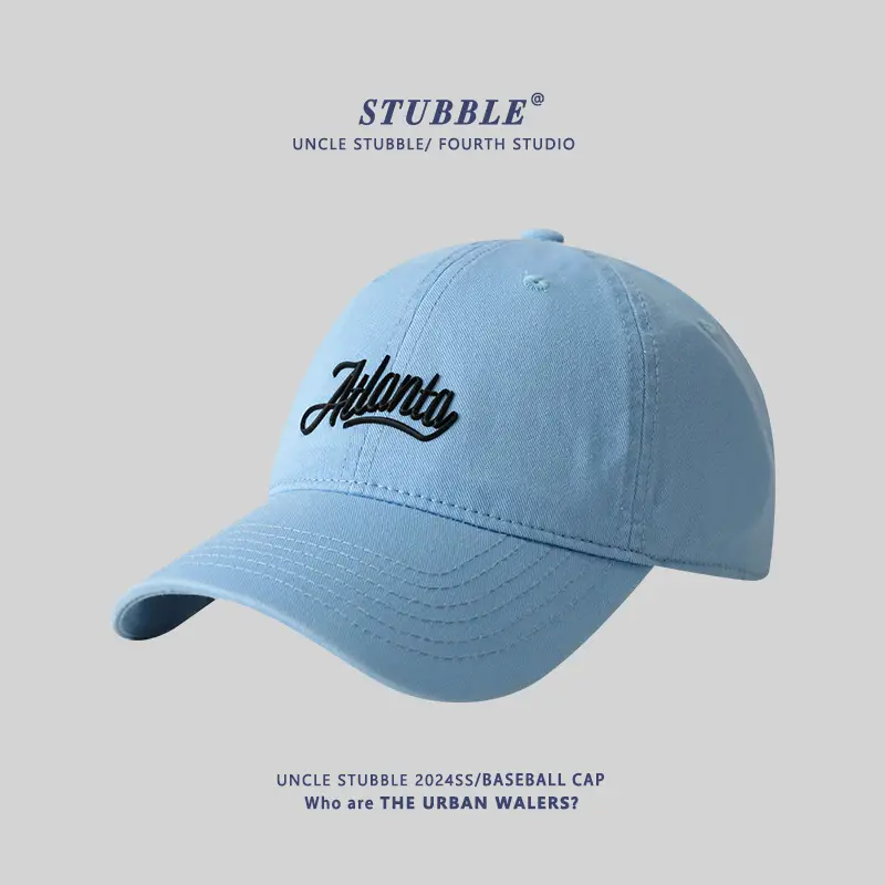 Men Women Pure Cotton Korean Style Baseball Cap Blue - Image 12