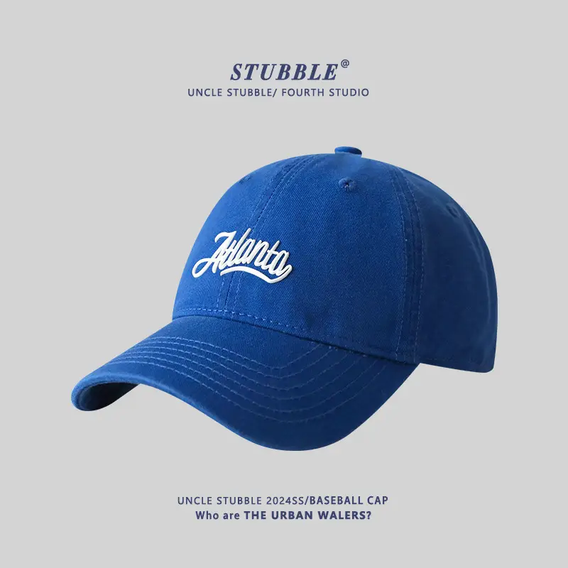 Men Women Pure Cotton Korean Style Baseball Cap Blue - Image 13