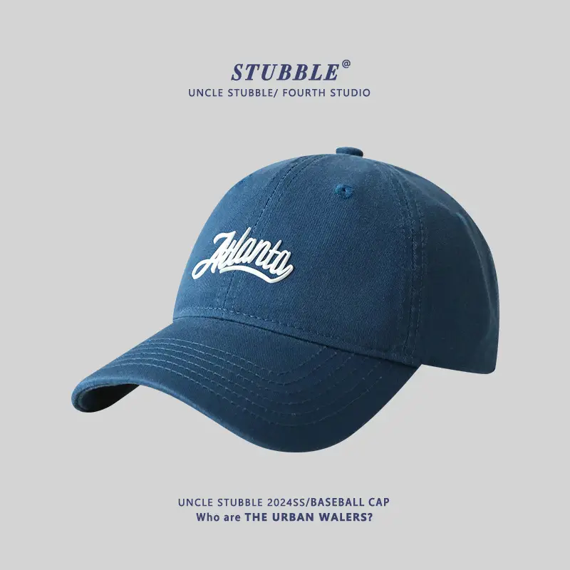 Men Women Pure Cotton Korean Style Baseball Cap Blue - Image 14