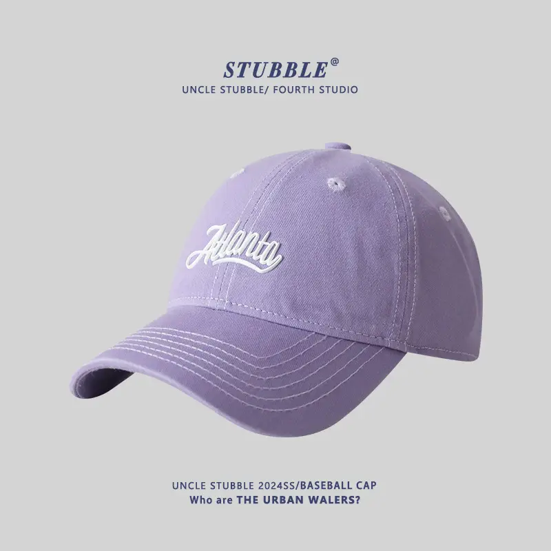 Men Women Pure Cotton Korean Style Baseball Cap Blue - Image 8