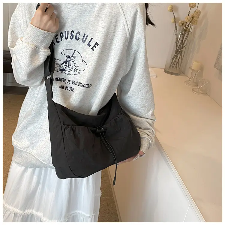 Black Nylon Shoulder Bag Women 2024 Casual Large Capacity - Image 9