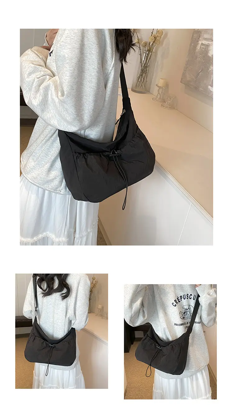 Black Nylon Shoulder Bag Women 2024 Casual Large Capacity — feature 24