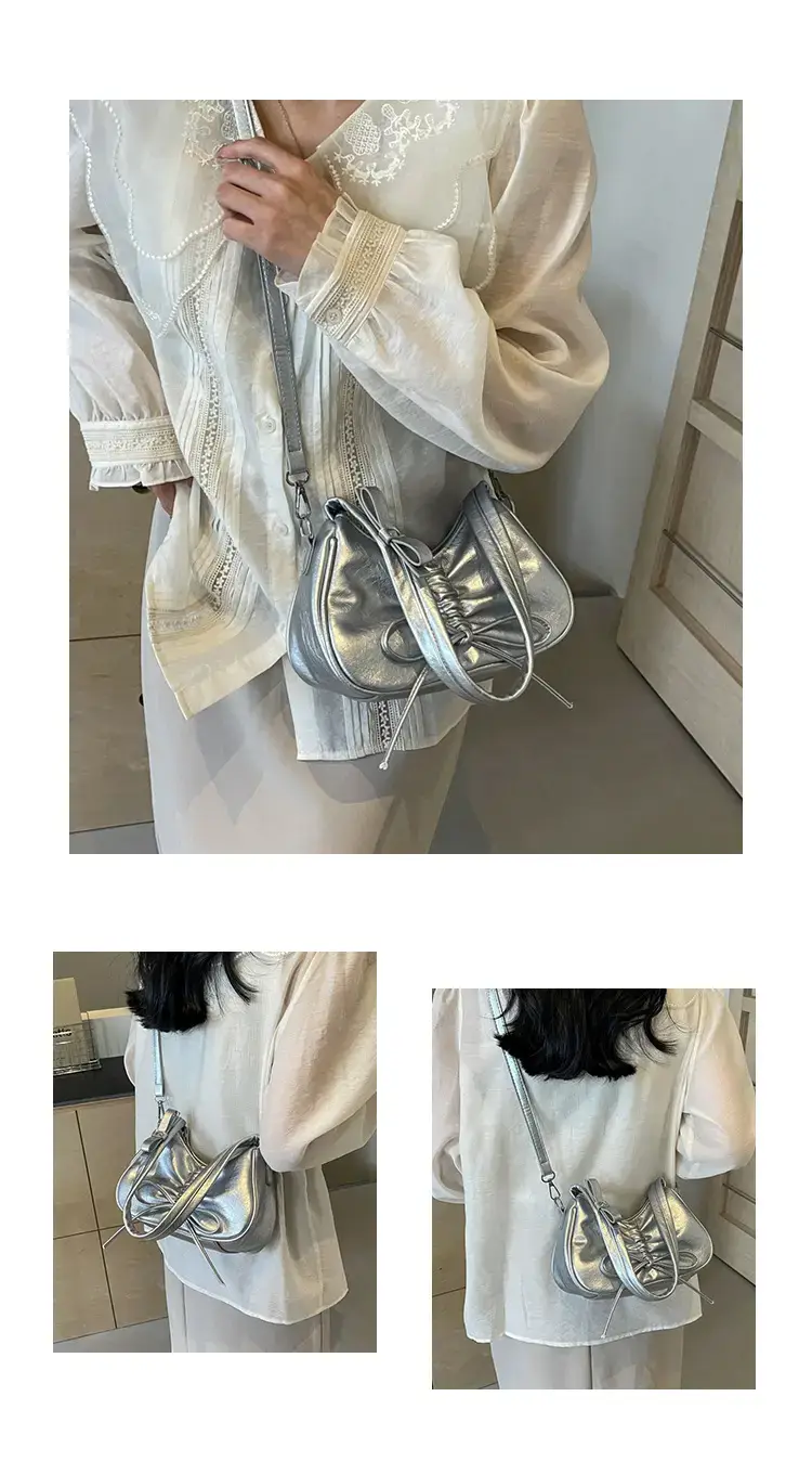 Pink Soft PU Shoulder Bag with Bow Design — feature 20
