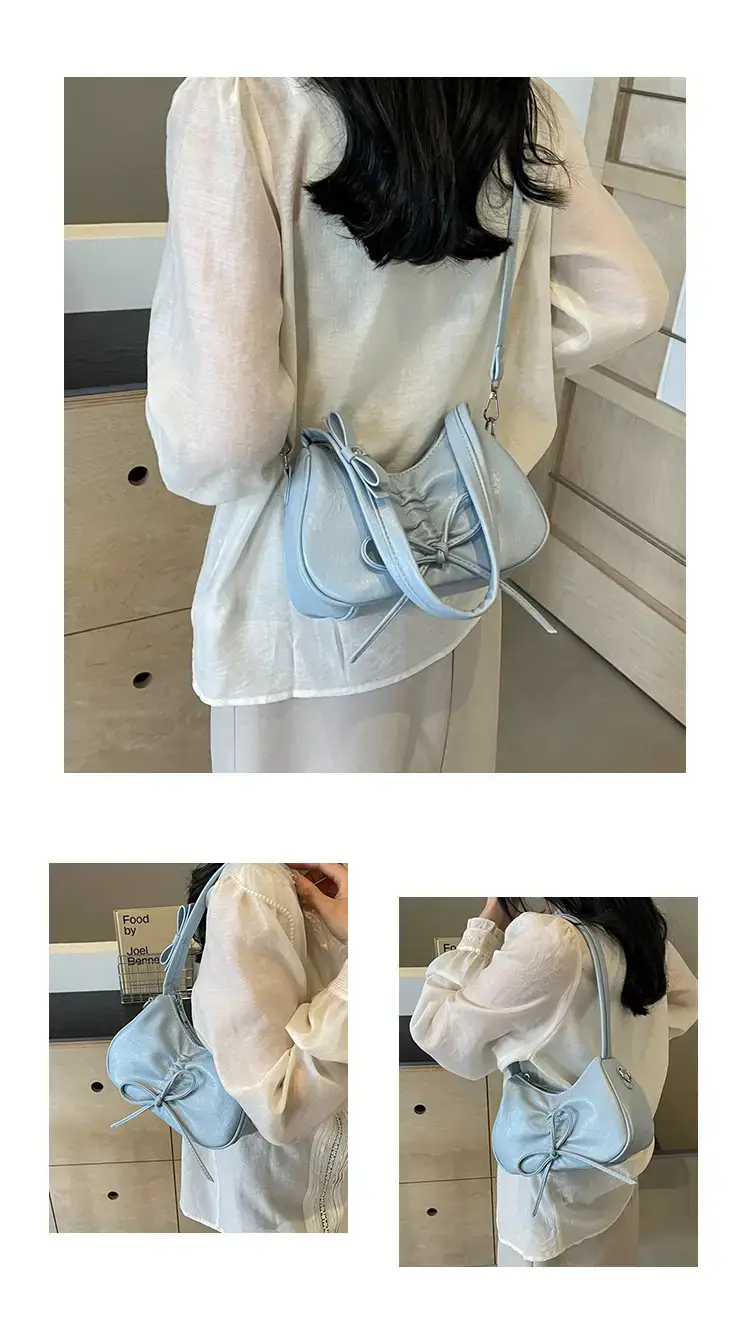 Pink Soft PU Shoulder Bag with Bow Design — feature 24