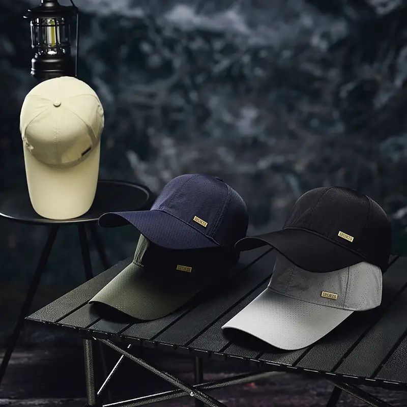 Men's White Mesh Baseball Cap with Long Bristle Sunshade - Image 9