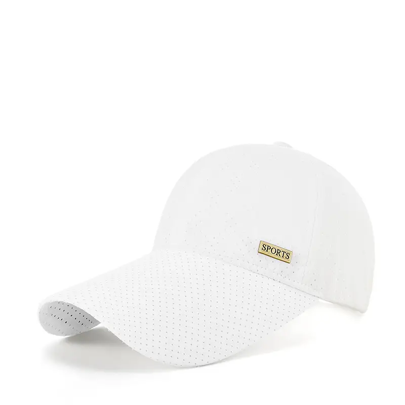 Men's White Mesh Baseball Cap with Long Bristle Sunshade - Image 7