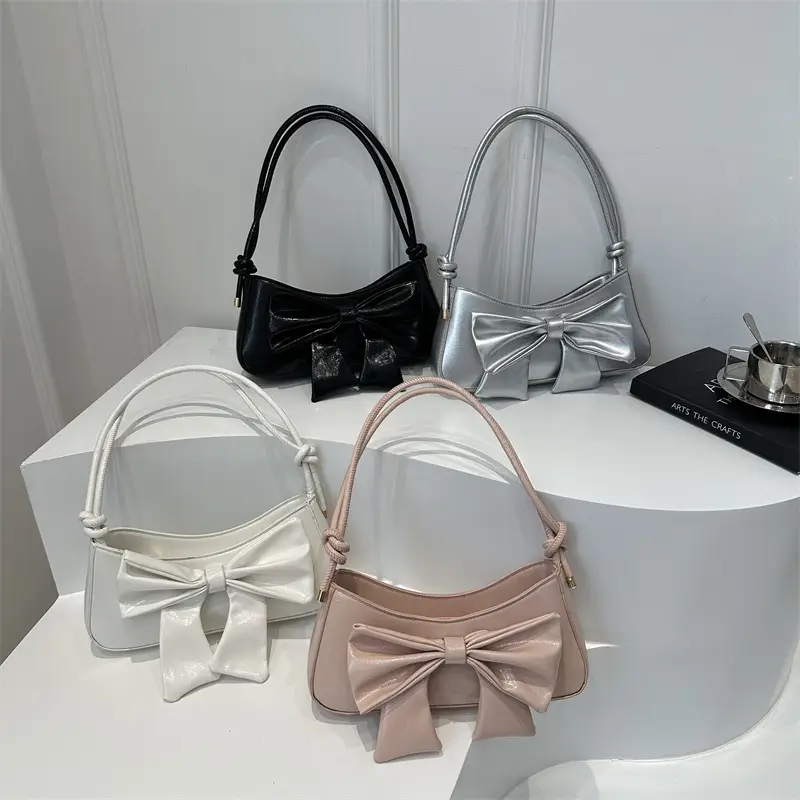 Pink Bow Shoulder Bag for Women 2025 Trendy - Image 7
