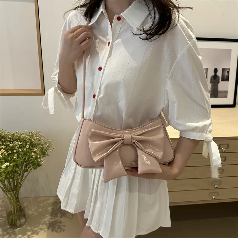 Pink Bow Shoulder Bag for Women 2025 Trendy - Image 8