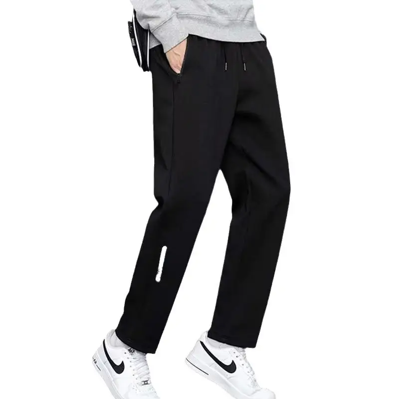 Men Cotton Casual Trousers Gray Drawstring Waist - Image 13