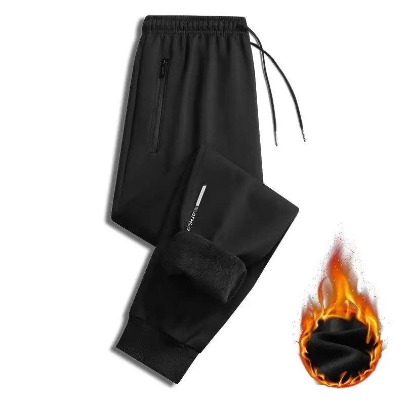 Men Cotton Casual Trousers Gray Drawstring Waist - Image 5