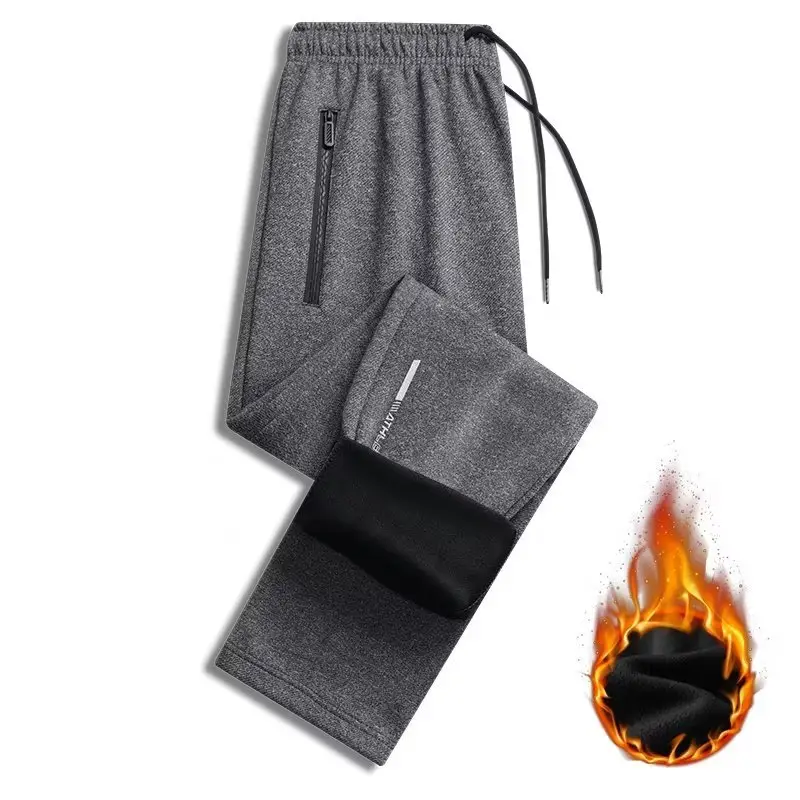 Men Cotton Casual Trousers Gray Drawstring Waist - Image 8