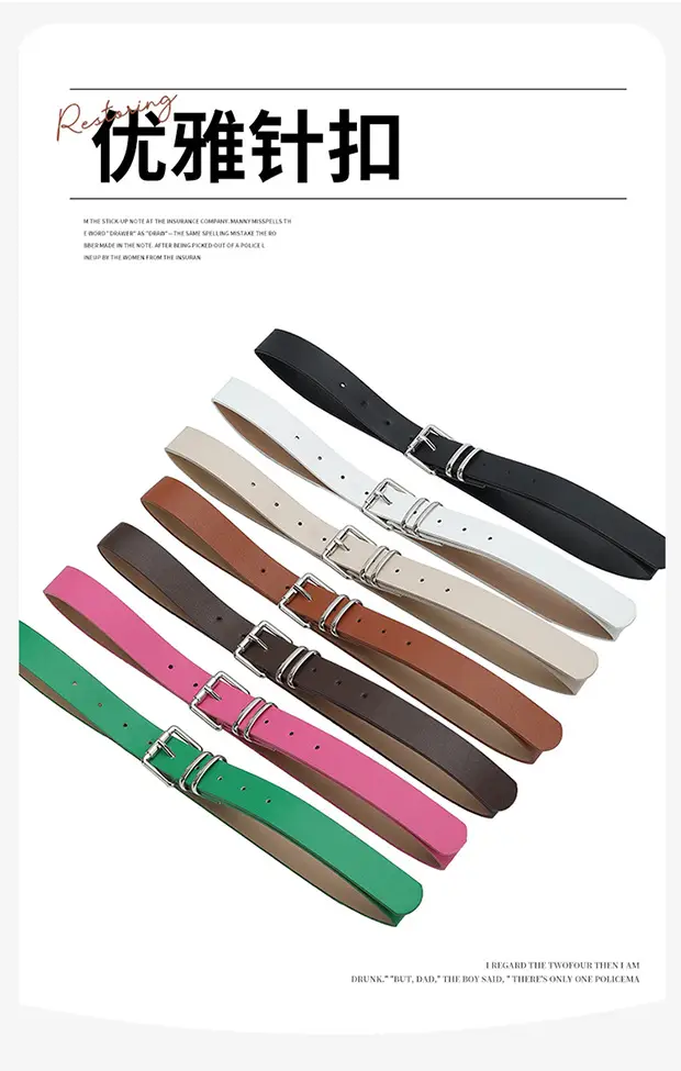Women's Silver Pin Buckle Belt All Colors — feature 34