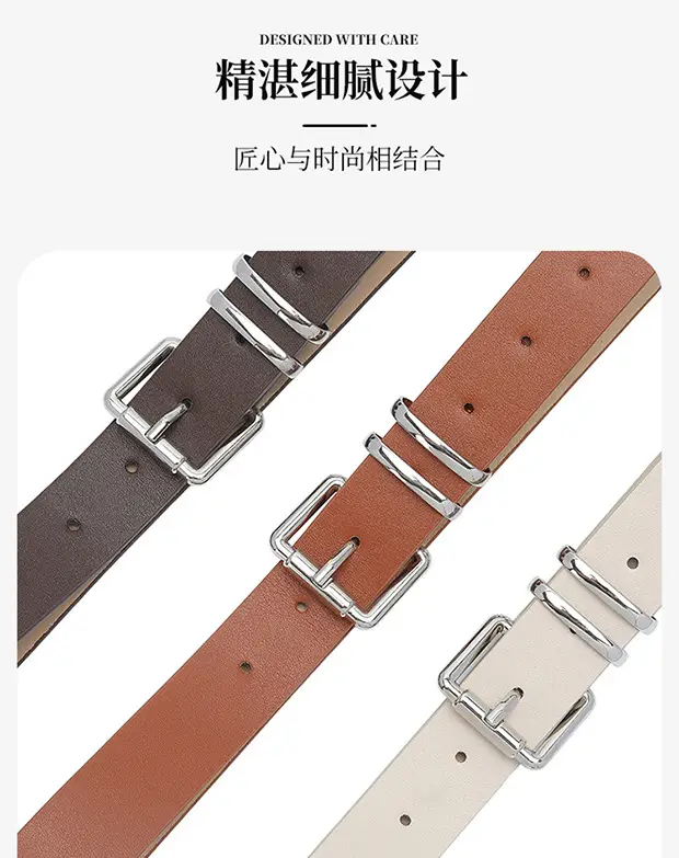 Women's Silver Pin Buckle Belt All Colors — feature 36
