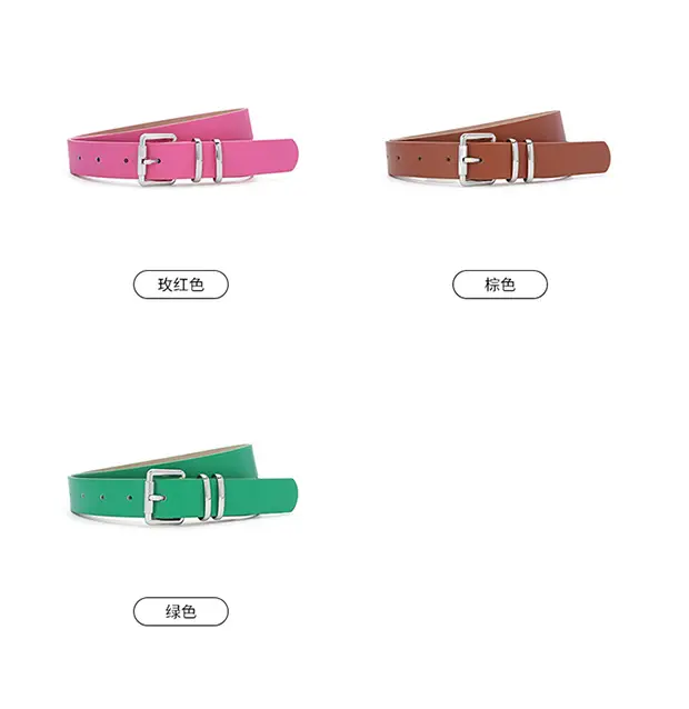Women's Silver Pin Buckle Belt All Colors — feature 41